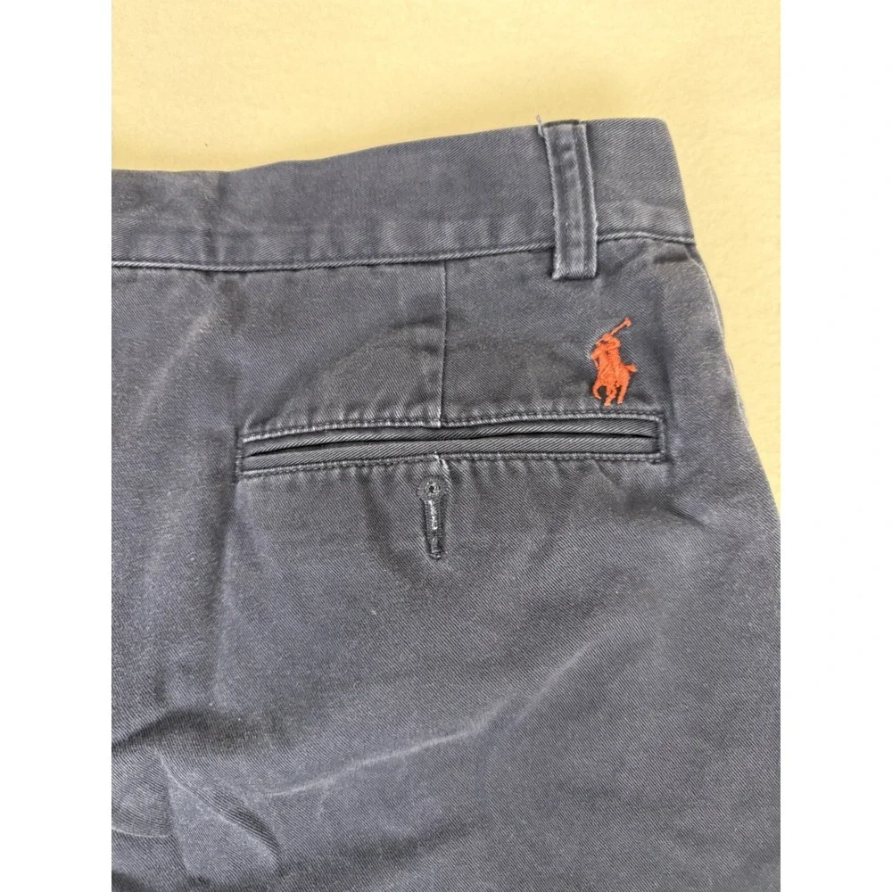 Polo Ralph Lauren Pants Mens 32x30‎ Blue Ethan Cotton Chino Pleated Casual